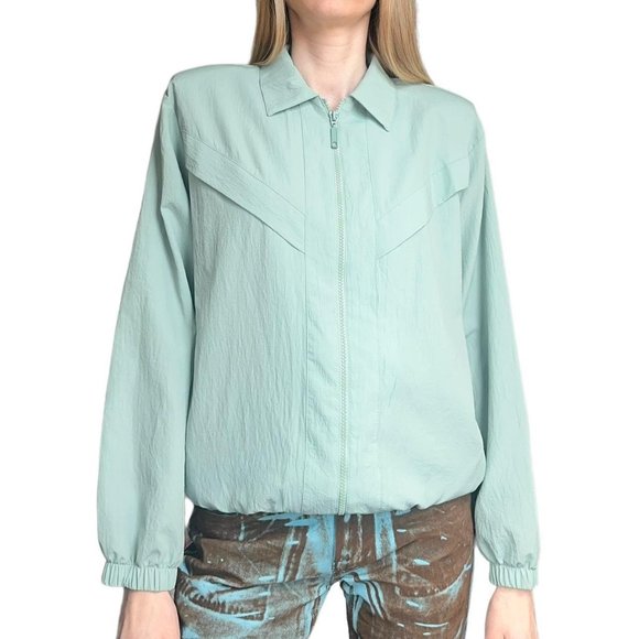 Pastell mint green vintage bomber jacket - Picture 1 of 4